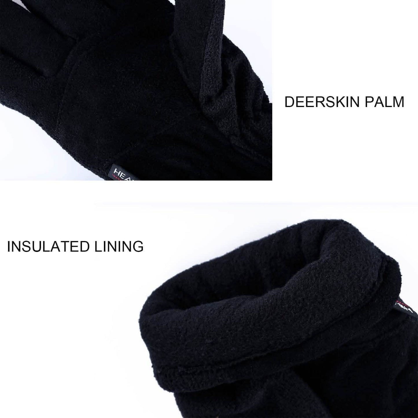 Winter Gloves Deerskin Suede Leather Palm -20°F Cold Proof Work Glove